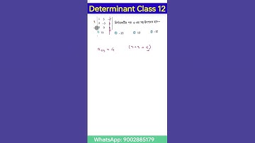 Determinant Class 12 MCQ 9 solution | নির্ণায়ক Sn dey mcq