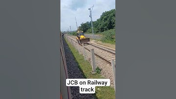 JCB running on Railway tracks! 😱 #railway #shorts