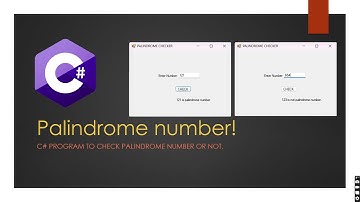 C# PROGRAM TO CHECK GIVEN NUMBER IS PALINDROME NUMBER  OR NOT. #CSHARP _PROGRAM #CODING #PROGRAMMING