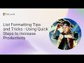 List Formatting Tips and Tricks - Using Quick Steps to Increase Productivity