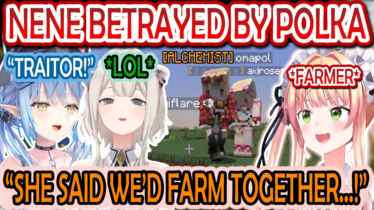 Botan & Lamy Laugh At Nene Who Gets Betrayed by Polka And Left to Farm Alone [Hololive Gold Rush 2]