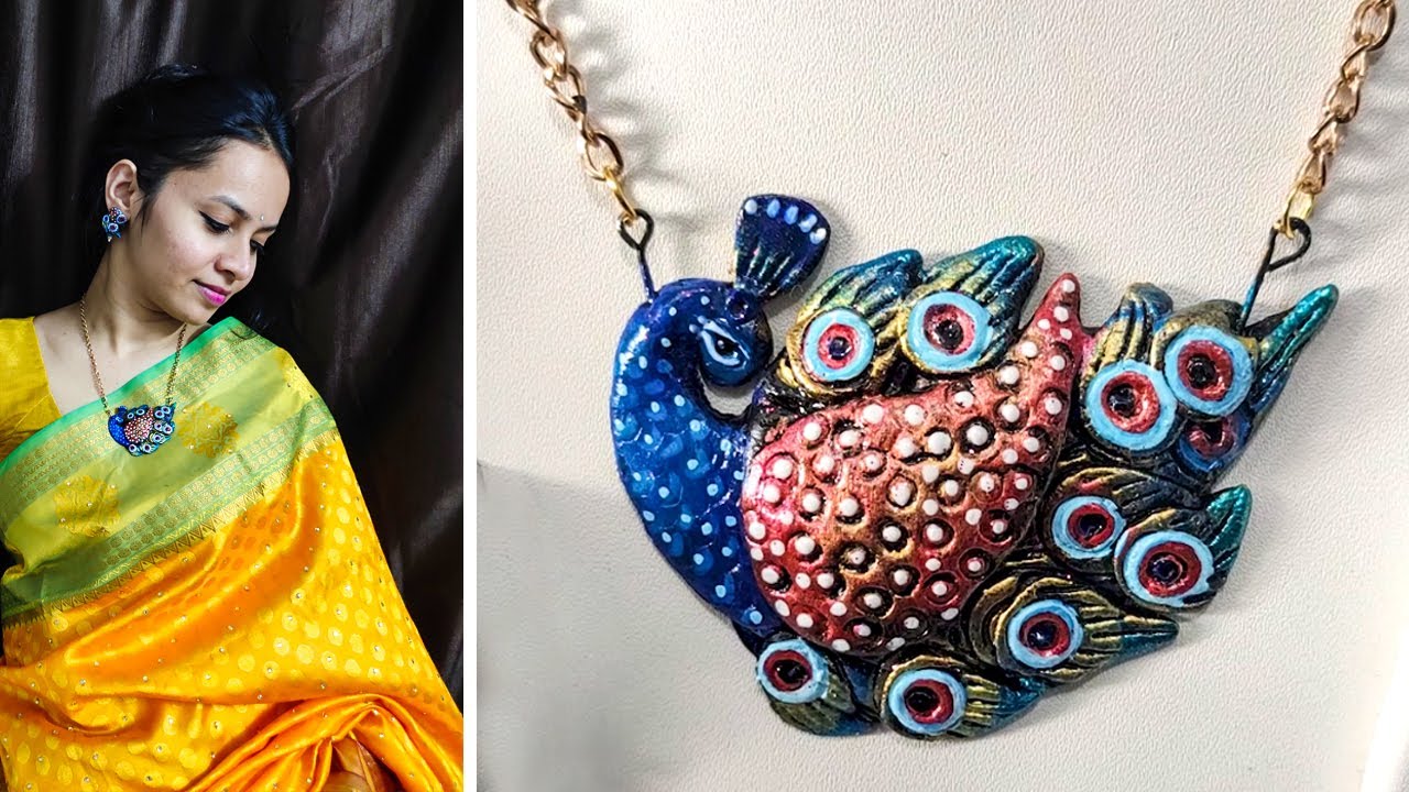 HOW TO MAKE CLAY JEWELRY AT HOME HANDMADE DIY CLAY JEWELRY PENDANT