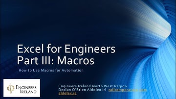 Excel for Engineers Workshop - Part 3 Macros