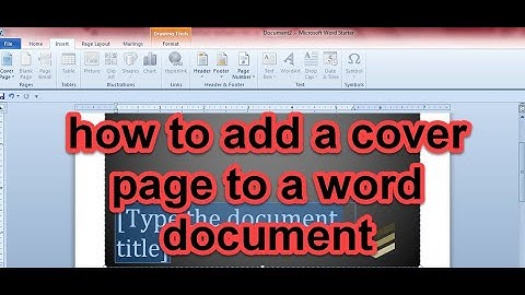 How to add a cover page to word document