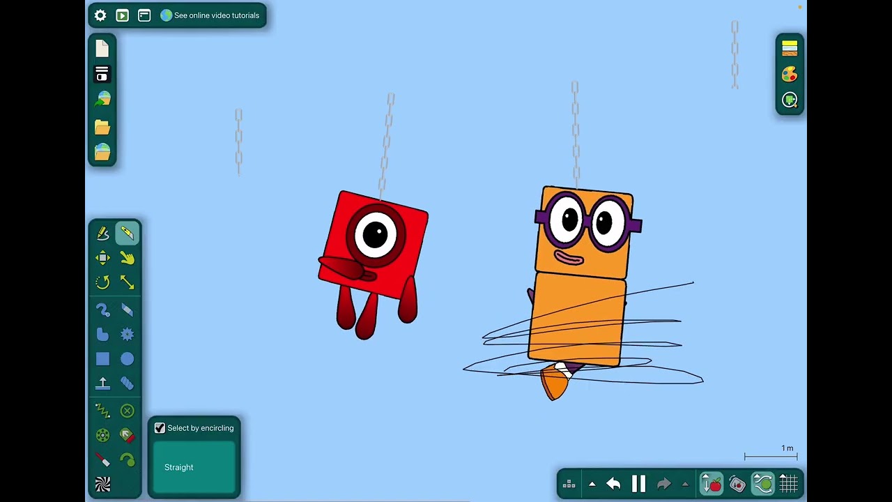 “Chained!” Numberblocks in Algodoo S1 E2