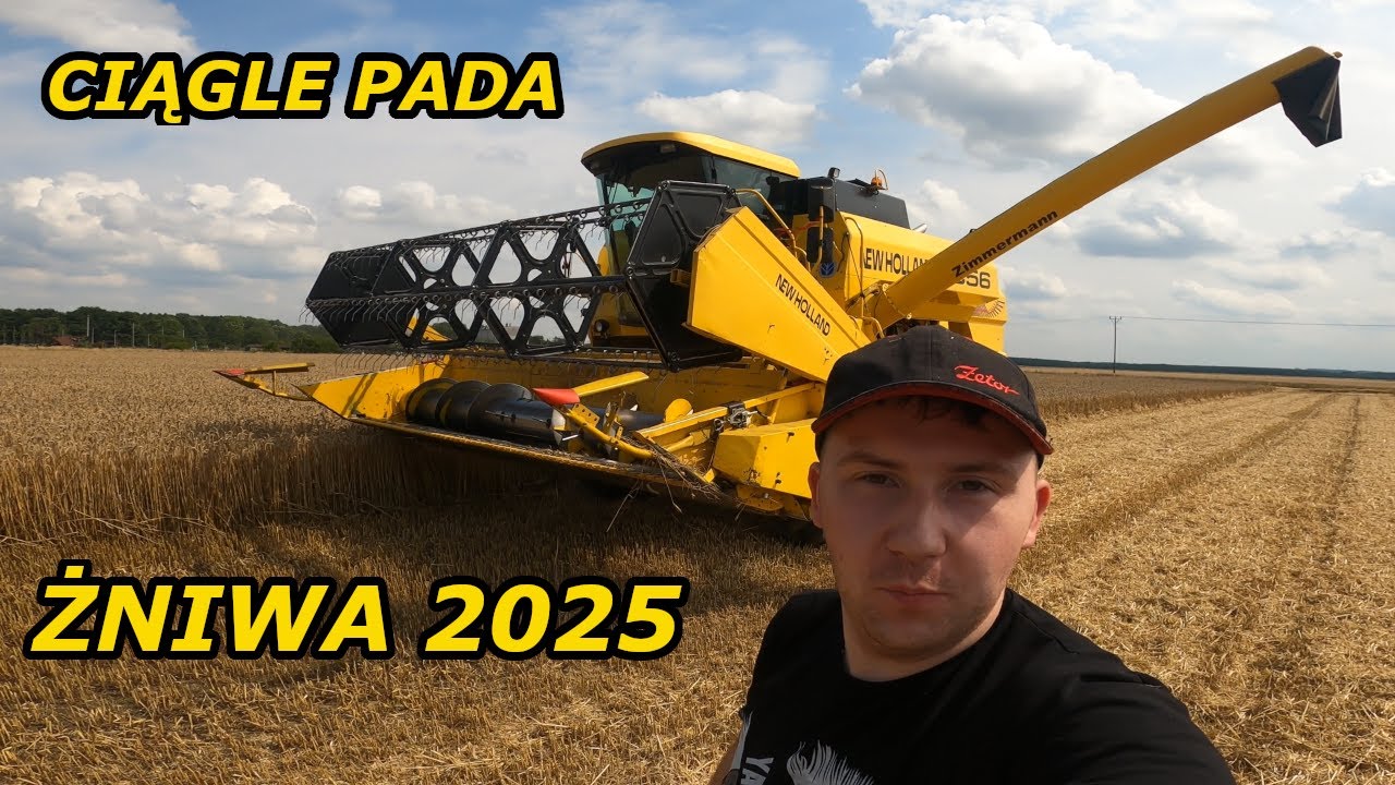 ŻNIWA 2025 ROZPOCZĘTE | NEW HOLLAND TC 56 | KOSIMY PSZENŻYTO | DESZCZ ZGONIŁ NAS Z POLA [VLOG 132]