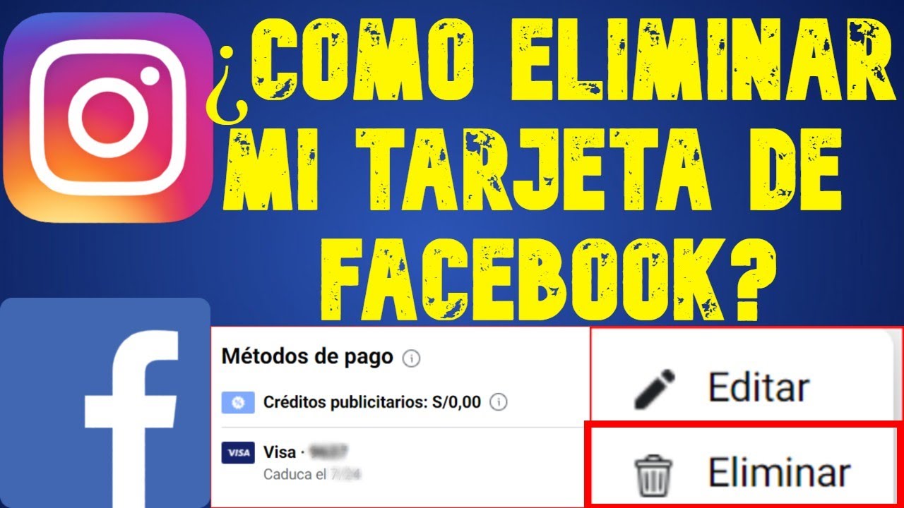 ¿Cómo quitar una tarjeta de credito de Facebook?
