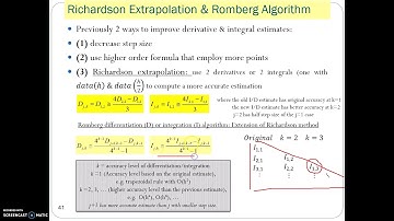 Numerical Differentiation & Integration Part 7 Numerical Differentiation Using Romberg Algorithm