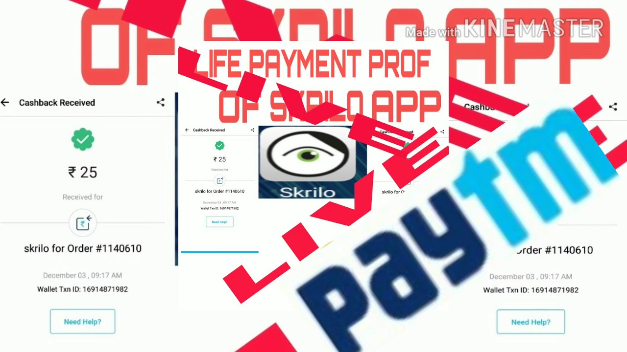 Live payment proof of skrilo app...RS 25
