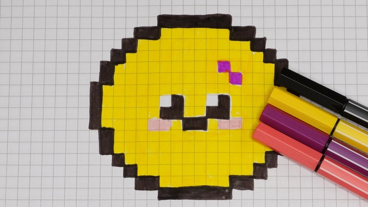 Handmade Pixel Art How To Draw A Emoji Pixelart Pixel Art Pixel