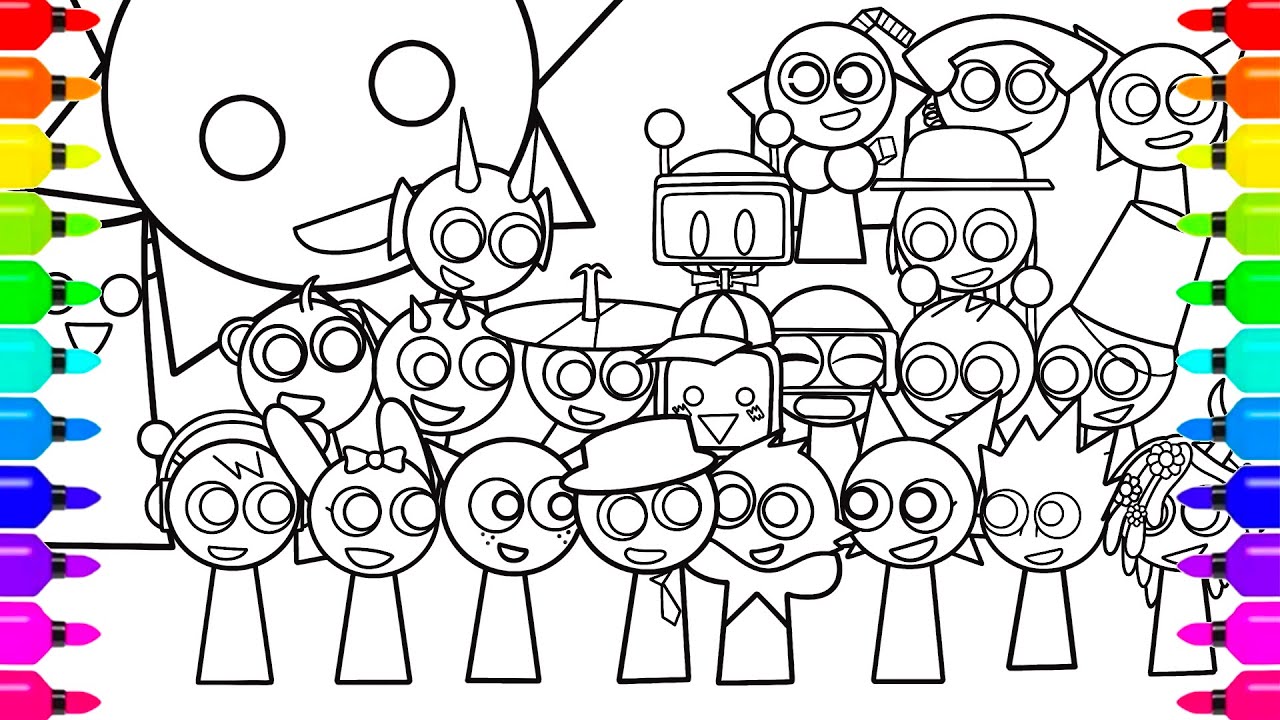 Satisfying Coloring Characters Sprunki & Sprunki OC | Incredibox Sprunki Coloring Pages