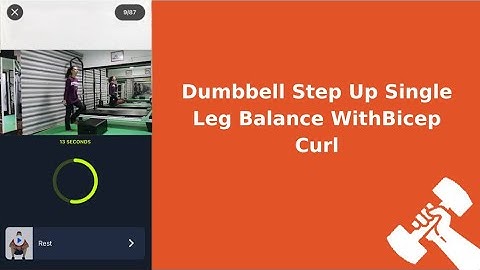 Dumbbell Step Up Single Leg Balance With Bicep Curl