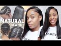 NATURAL SEW-IN TUTORIAL | SIDE PART LEAVE OUT | ONLY 2 BUNDLES ♡ tjbeauty