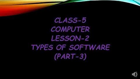 TYPES OF SOFTWARE II CLASS-5 II LESSON-2 II COMPUTER II PART-3