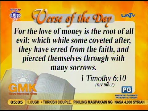 Verse of the Day: For the love of money is the root of all evil