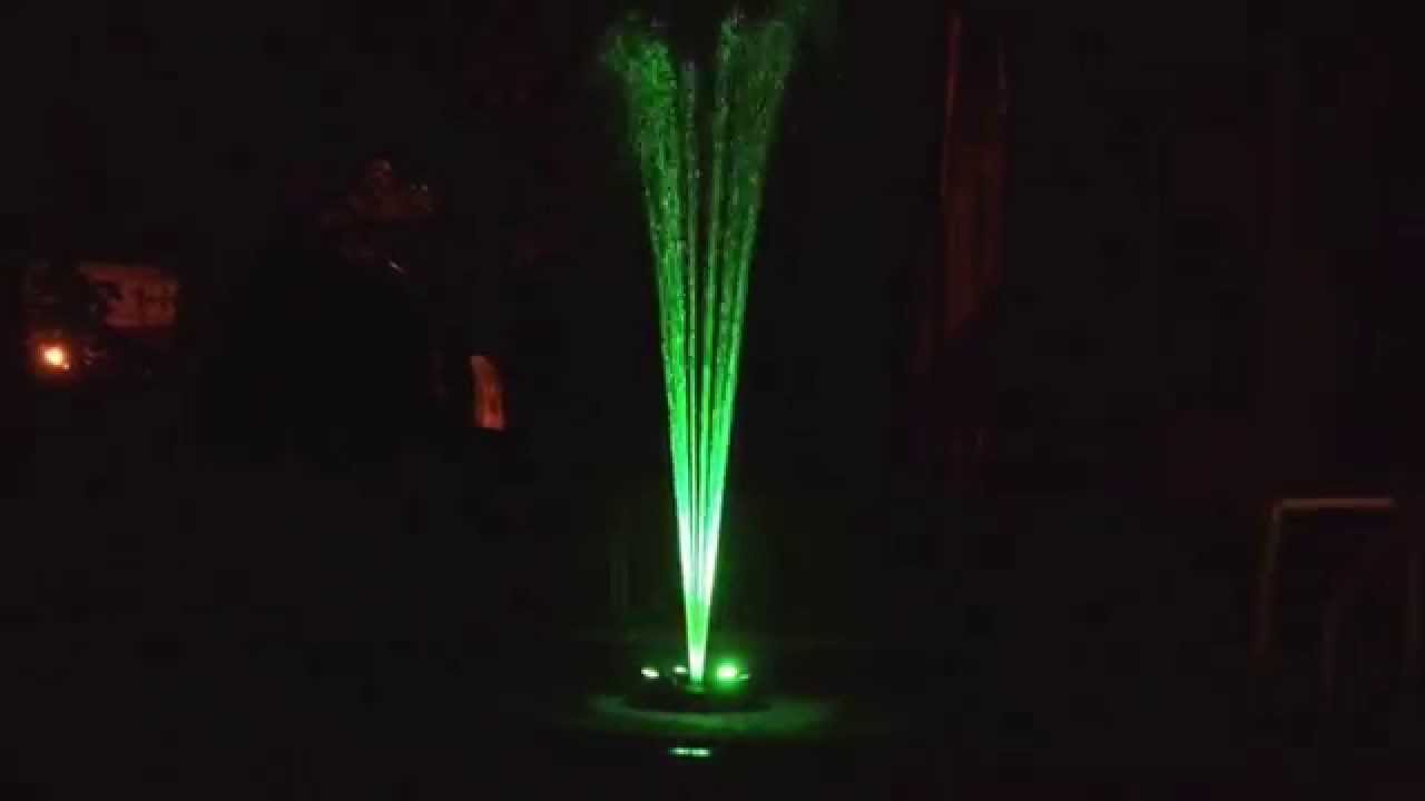 360 LED floating fountain with trumpet pattern nozzle attachment for pool or pond