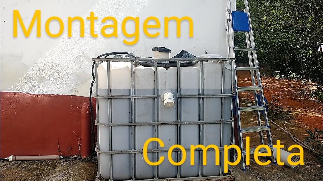 Biodigestor caseiro de 1000 l. Montagem completa com abastecimento, filtros e adaptação no fogão.