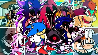 QUADRUPLE QUARREL NOICHI REMIX V2 but Every Turn a Different Character Sings🎙 (FNF Sonic.exe)