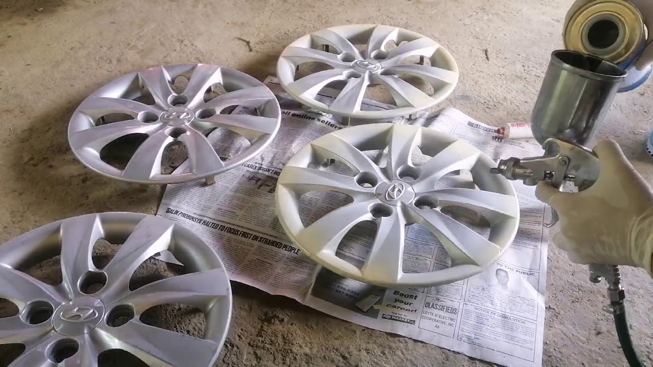 Wheel cover repainting (hyundai eon) YouTube