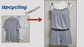 DIY Upcycling a T-Shirt/티셔츠 리폼/점퍼슈트/Jumpsuit/면티/흰티/Reform Old Your Clothes/안입는옷/Refashion/옷수선/옷만들기