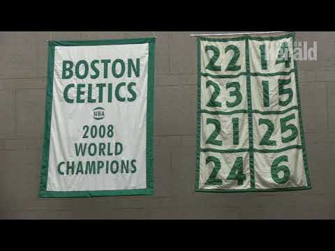 Boston Public Library displays original Celtics championship banners for first time in 26 years