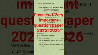 physics -I Very important question paper #2025#2026 1st semester #polytechnic#diploma# 💯✍️📚