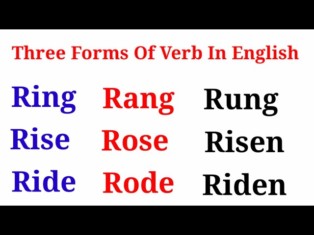 Ring Verb Forms - Past Tense, Past Participle & V1V2V3 » Onlymyenglish.com