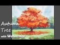 How to Paint A Autumn Tree with Watercolor