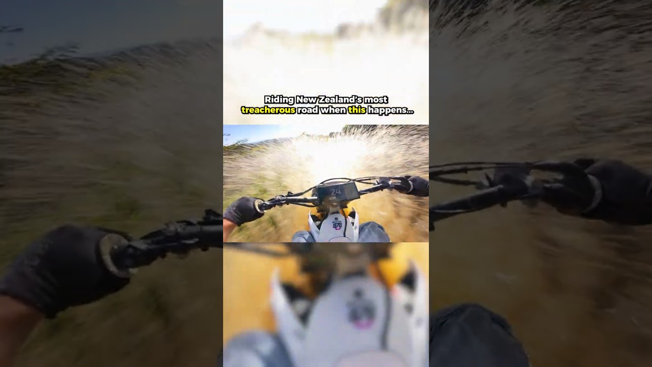 Riding New Zealand's most treacherous road when this happens... 