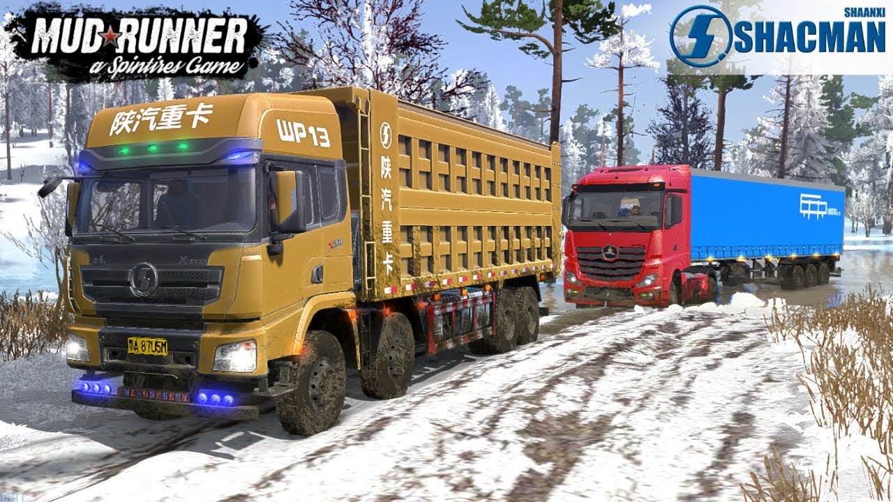 Spintires: MudRunner - SHAANXI SHACMAN DELONG X3000 Towing a Truck