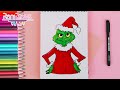 Cómo dibujar al GRINCH- ideas de dibujos de Navidad