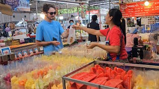 Tropical Fruit Heaven!! Fast Fruit Cutting Skills - Thai Street Food