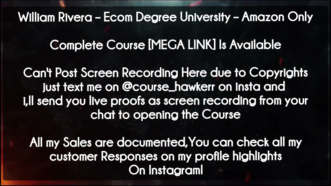 William Rivera course - Ecom Degree University – Amazon Only Download