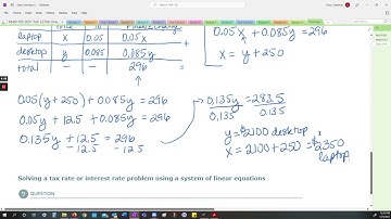 Solving a tax rate or interest rate problem using a system of linear equations