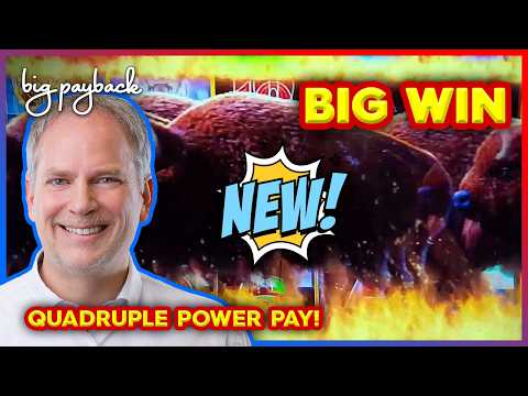 Rare QUADRUPLE Power Pay on Buffalo Power Pay Slots!