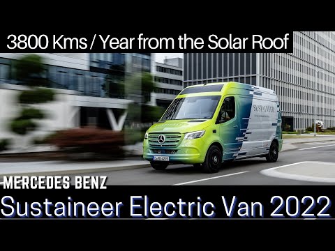 Mercedes Benz Sustaineer Electric Van with Solar Panels on Roof