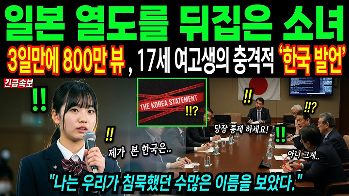 17세 여고생의 ‘한국 발언’… 일본 열도 충격, 결국 정부가 움직였습니다 l 해외감동사연