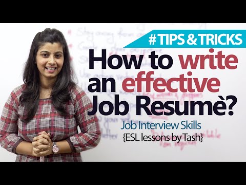 Job Interview Skills – 09 tips to write an effective Job resume.