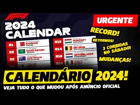 Fórmula 1 confirma calendário de 2024 com 24 corridas; veja como