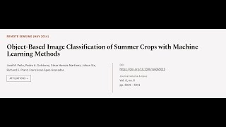 Object-Based Image Classification of Summer Crops with Machine Learning Methods | RTCL.TV