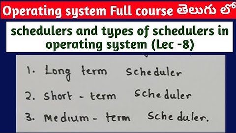 schedulers and types of schedulers in operating system | process in os | SRT Telugu Lectures