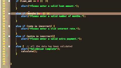 Javascript Loan Calculator - Part 4 - Validate User Data