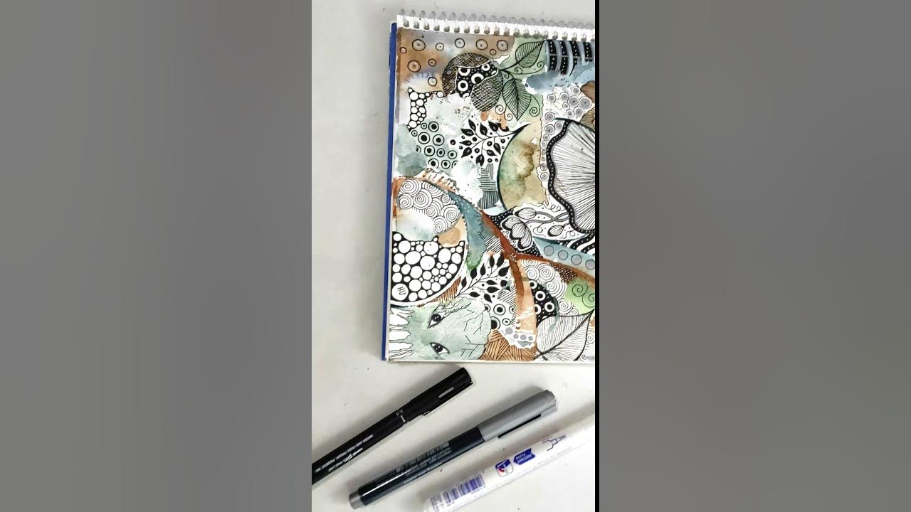 Watercolor Zentangle by Hu Art - YouTube