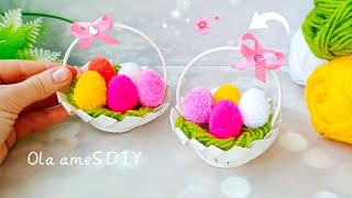 It's so Beautiful 💖☀️ Super Easy Easter Craft Ideas with Yarn- DIY Eggs with Wool- DIY Easter Basket