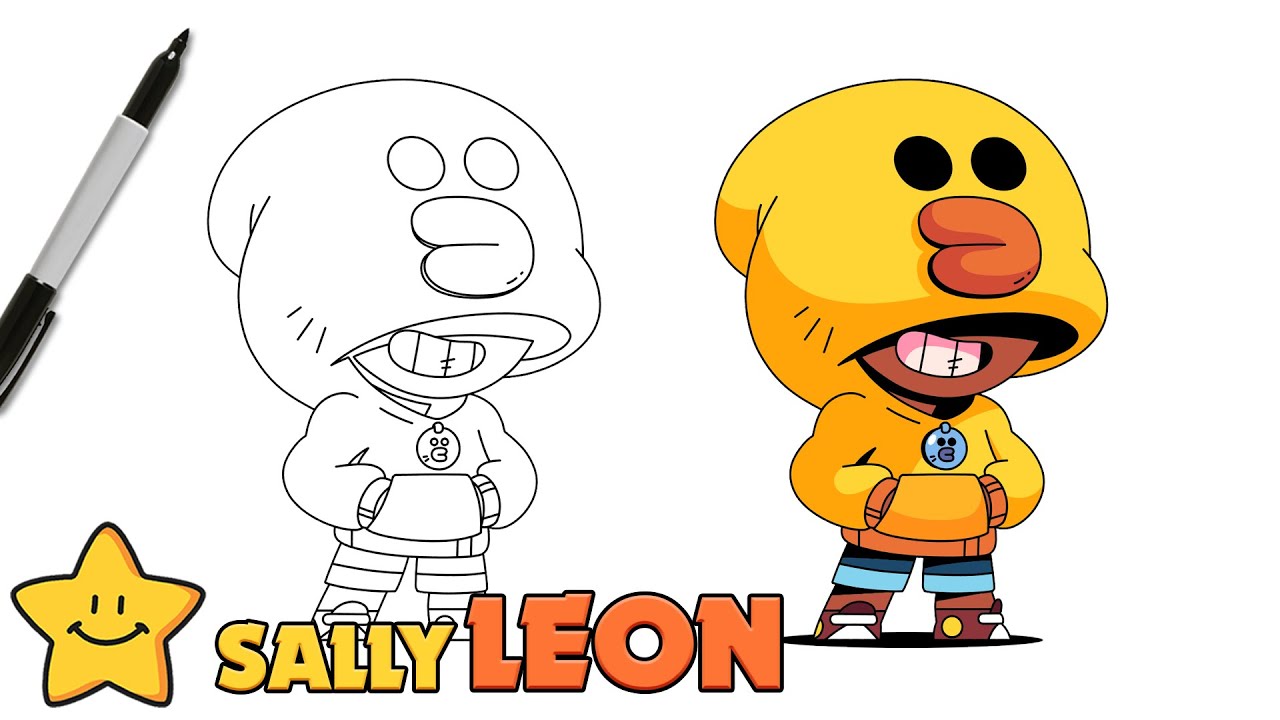 How To Draw Sally Leon Brawl Stars Leon Skin Step By Step Youtube - how to draw leon in brawl stars