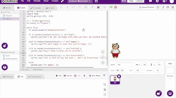 How to design Sentiment Mastermind Text Analysis Adventure with PictoBlox