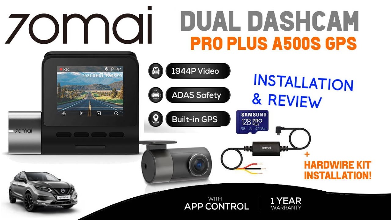 70mai Dash Cam Pro Plus + Rear Camera Set Best Dual Dashboard Camera under  100 USD, A500S, A500S-1 