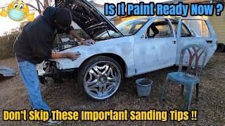 How To Block Sand Primer For A Smooth Paint Job On A Car  Wet Sanding The Bodywork / 96 Impala SS