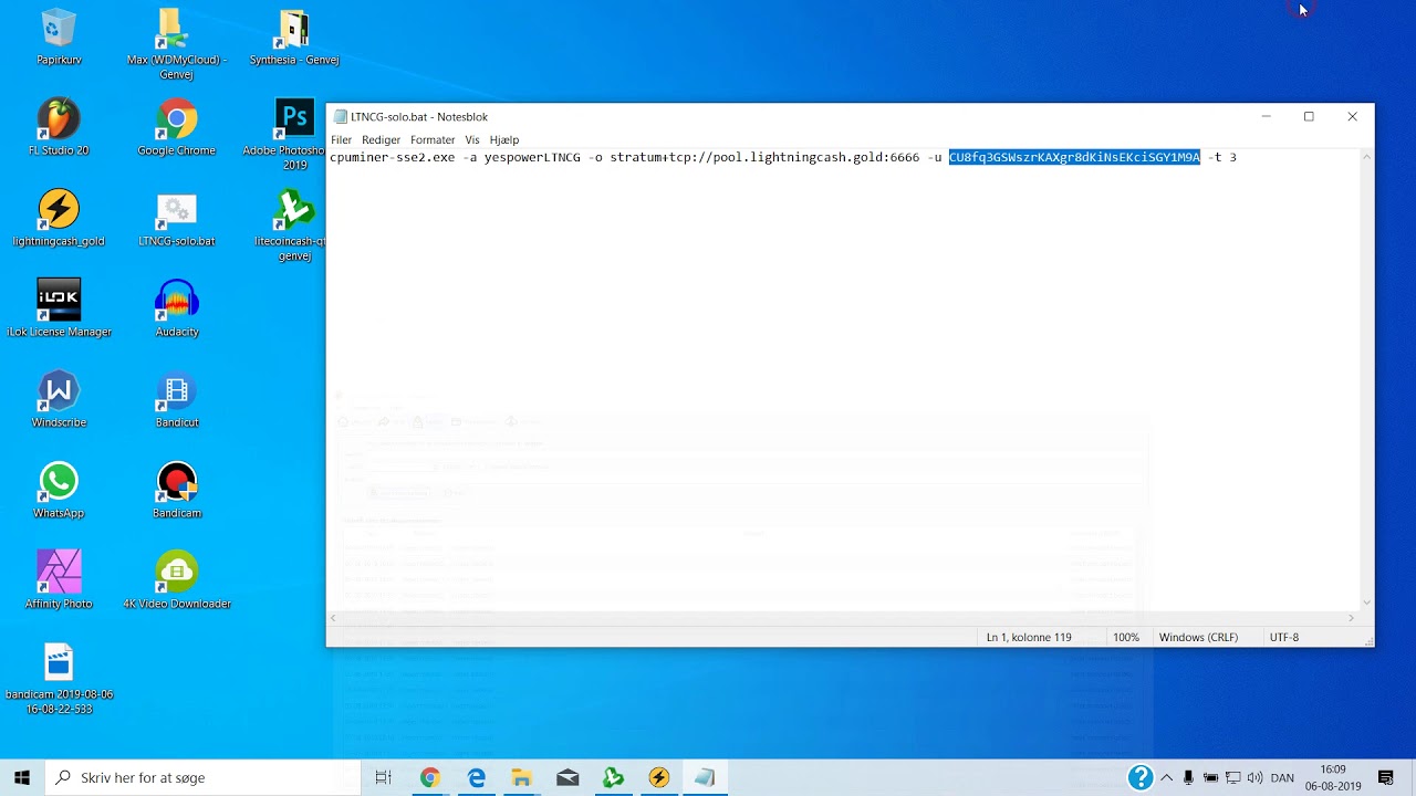 How to CPU pool mine LTNCG - YouTube