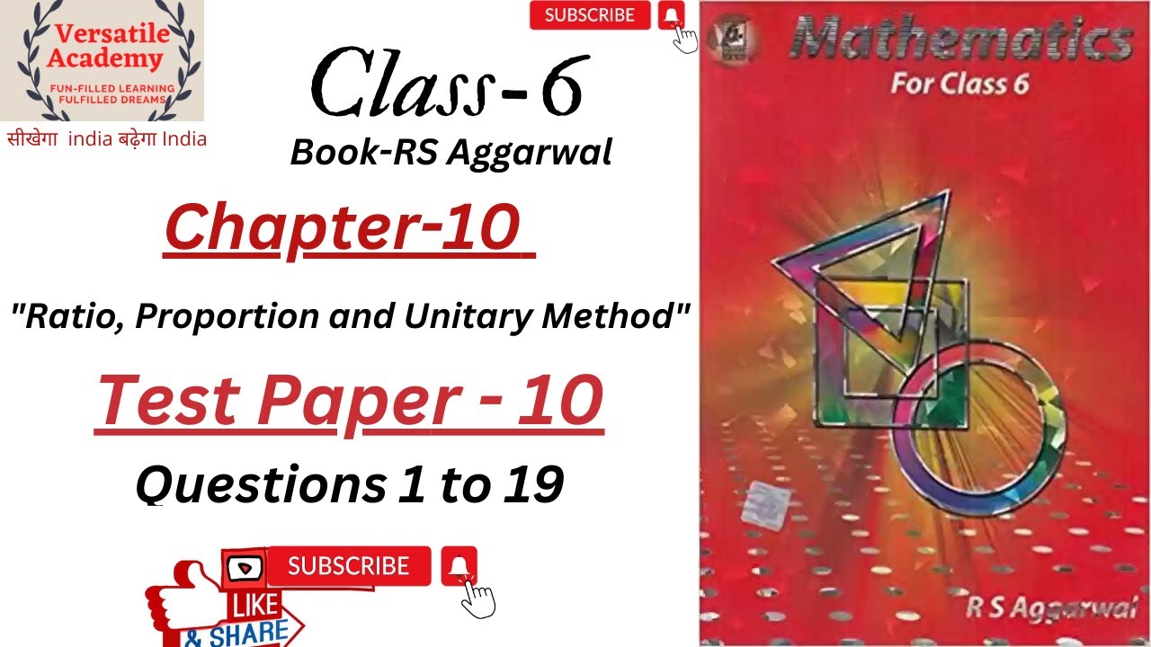 Class 6 Chapter 10 Ratio Proportion And Unitary Method Test Paper 10 Class 6 chapter 10 ratio proportion and unitary method test paper 10